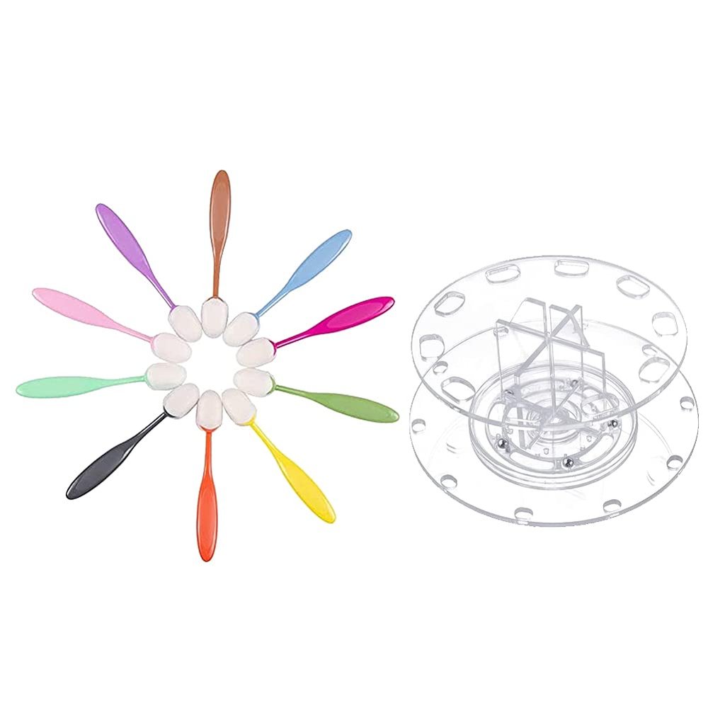 10 Pcs Rainbow 4 Ink Blending Brushes with Holder and Brush Cap