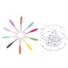 10 Pcs Rainbow 4 Ink Blending Brushes with Holder and Brush Cap view 1