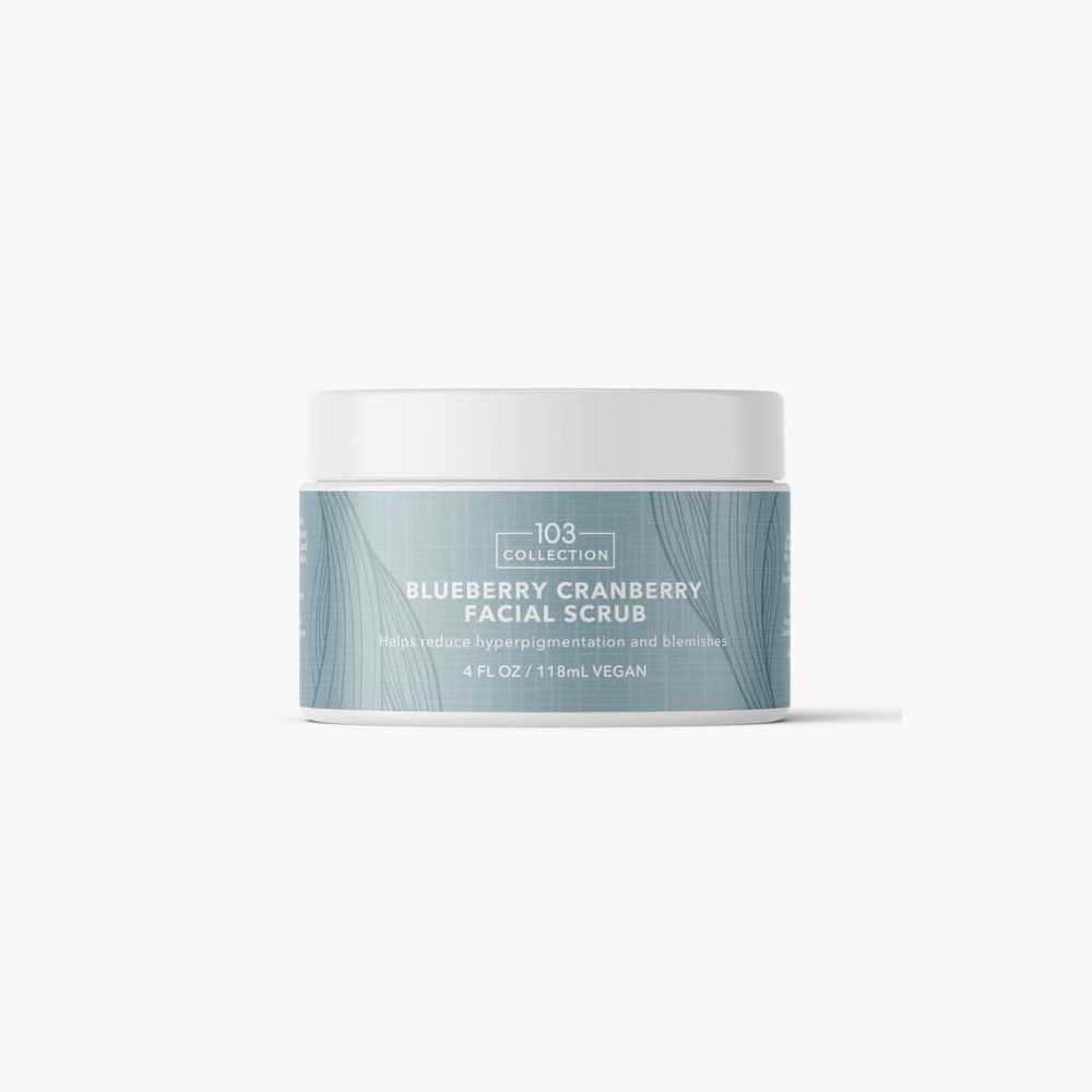103 Collection, Vegan Blueberry Cranberry Facial Scrub, Cruelty-free, Gentle Exfoliation, Help Calm And Nourish Sensitive Skin