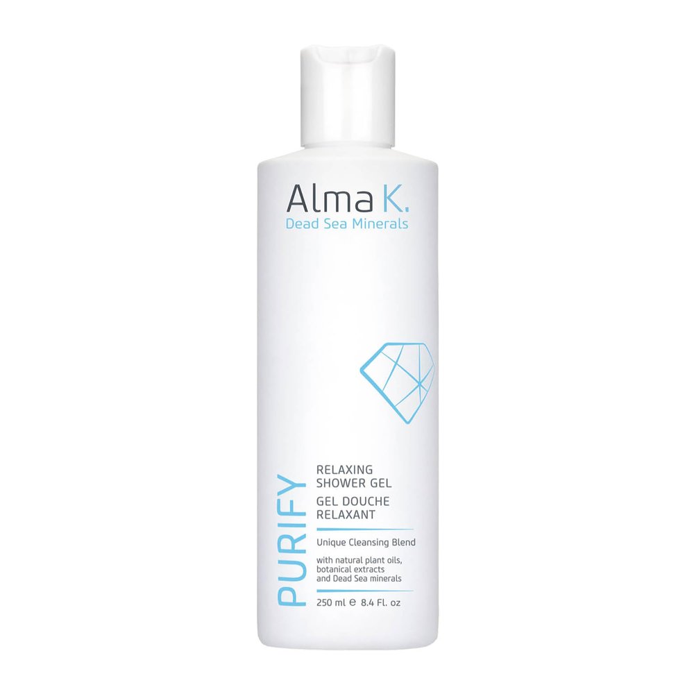 Alma K Relaxing Shower Gel - Nourishing Women and Men's Body Wash - Skincare with Dead Sea Minerals, Avocado Oil - White Tea and Neroli Scent - 8.4 oz