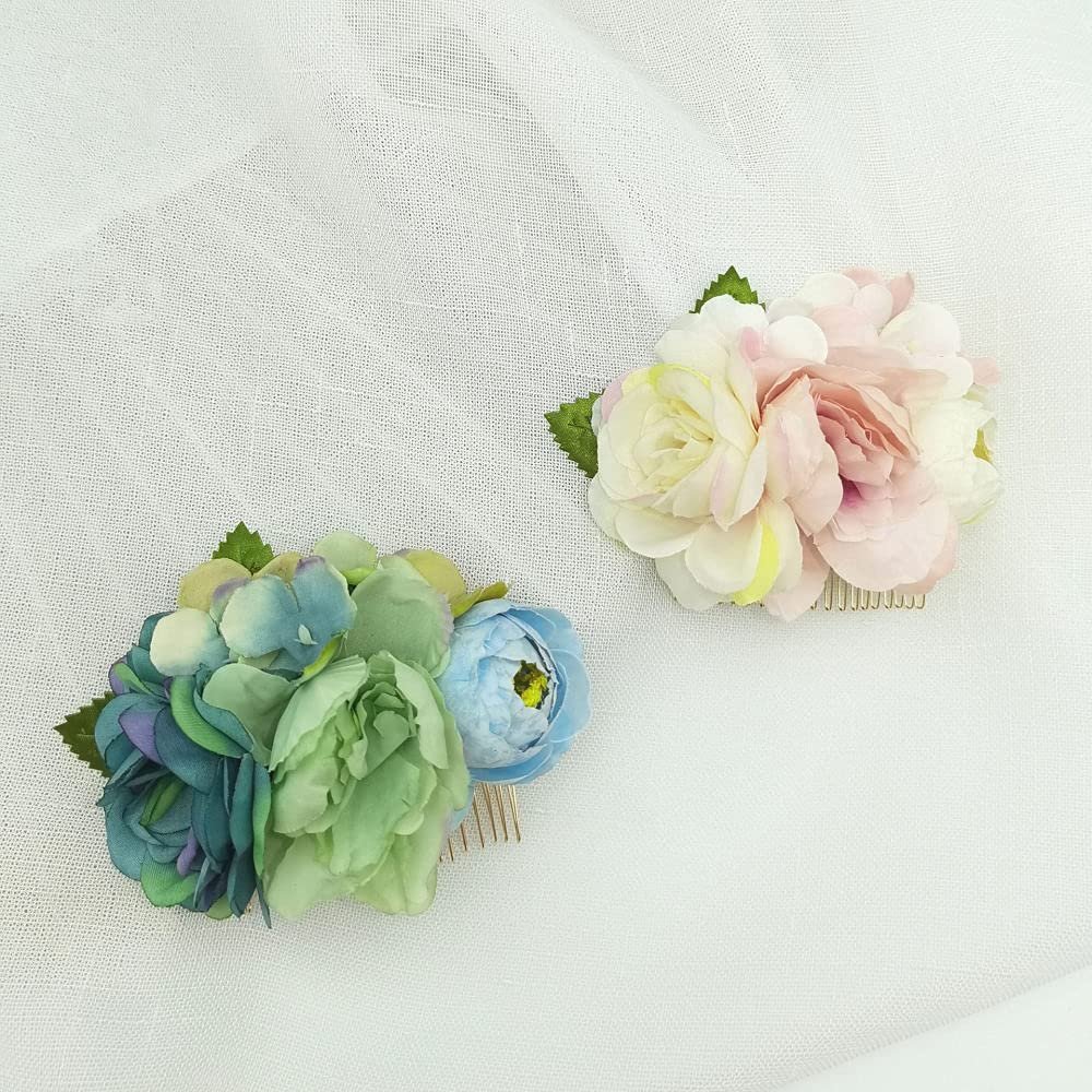 2 Pcs Flower Hair Clips,Japanese Kimono Hair Barrettes,Fashion Elegant Headdress Cute Hair Accessories,Comb Type Hair Pins For Women