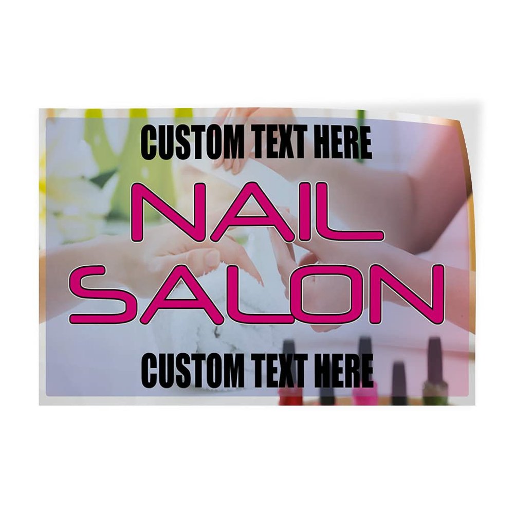 Custom Decal Stickers Multiple Sizes Nail Salon #1 Outdoor Advertising Printing Industrial Vinyl Safety Sign Label Salon & Spa Personalized Text Here 24x18Inches