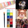 Professional Halloween SFX Special Effects Makeup Kits, Fake Blood, Scab Coagulated Blood Gel, 12 Colors Face Body Paint, Wound Modeling Scar Wax With Spatula Tool, Brushes, Stipple Sponge, Adhesive view 3