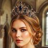 Kilshye Baroque Black Crown Rhinestone Queen Crowns Crystal Vintage Tiara Wedding Bridal Adult Tiaras Prom Costume Hair Accessories for Women (A- Black) view 4