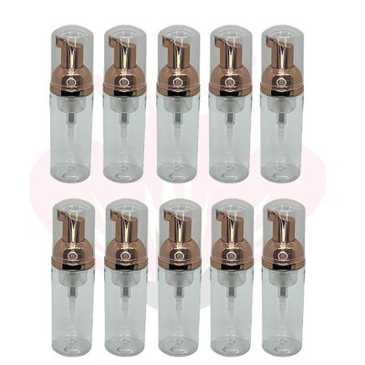 (10 Pieces) 60ml Foaming Pump Bottles Plastic Dispenser | Lash Shampoo, Soap (Rose Gold)