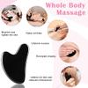 Nuanchu 3 Pieces Gua Sha Facial Tool Natural Resin Stone Board Scraping Facial Massage Gua Sha Scraping Massage Tool for Face, Skin Body Muscle Relaxing Tools(White, Light Green, Black) view 2