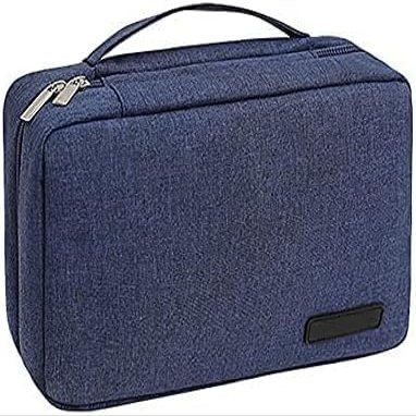 Bobrv Travel Toiletry Bag for Women and Men with Hanging Hook Bathroom Shower Organizer Kit 3 Compartments Navy Blue, 10.2 x 3.9 x 6.7 inch