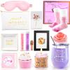 Birthday Gifts for Women-Best Relaxing Spa Gifts Box Basket for Wife Mom Sister Girlfriend Daughter Best Friend Mother-Happy Birthday Gifts for Women -Unique Wine Tumbler Spa Bath Set (Purple) view 1