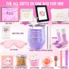 Birthday Gifts for Women-Best Relaxing Spa Gifts Box Basket for Wife Mom Sister Girlfriend Daughter Best Friend Mother-Happy Birthday Gifts for Women -Unique Wine Tumbler Spa Bath Set (Purple) view 3