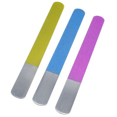 AAProTools Stainless Steel Sapphire Nail File to Clean Your Nail After Cut Or Trim Professional Quality 3 PCS Set (Yellow, Purple & Blue)