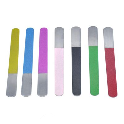 AAProTools Stainless Steel Sapphire Nail File to Clean Your Nail After Cut Or Trim Professional Quality 7 PCS Set (7 Mix Color)