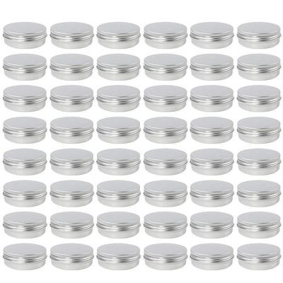 48 Pack Mini Silver Aluminum Storage Jar Containers Refillable Cosmetic Facial Care Cream Bottle with Screw Cap for Cosmetic,Lip Balm, Cream Home Storage10g