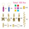 125 Pcs Dreadlocks Loc Hair Jewelry for Women Braids - Crystal Gemstone Pendant and Ring Hair Accessories, Cute Pendants view 2