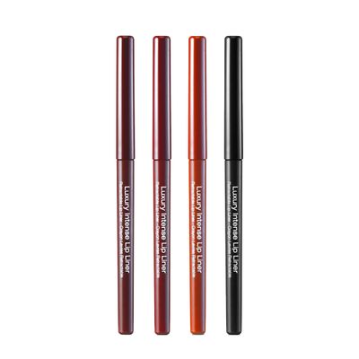 Kiss New York Luxury Intense Lip Liner 4 PACK (Dark Plum Purple, Deep Red, Bright Red, Black)