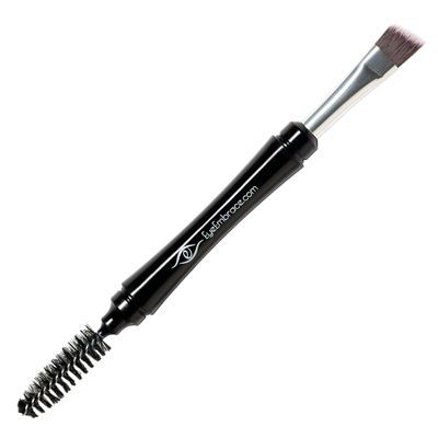 Eye Embrace Pro Grip Angled Eyebrow Brush and Spoolie Premium Quality Brow Makeup Brush