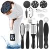 Hoxida Electric Callus Remover for Feet (with Dander Vacuum Cleaner), Quartz, Rechargeable Foot Pedicure Tools Foot File, Professional Foot Care Kit Deadskin Remover with 3Heads&2Speed,LCD Display view 1