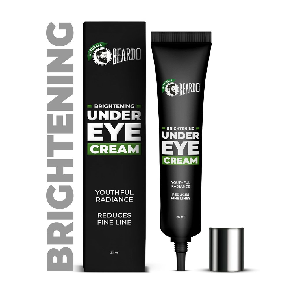 BEARDO Naturals Brightening Under Eye Cream for Men | Reduce wrinkles fine lines and dark circles | Restores youthful glow | 98% Natural | 20ml - 0.8Fl Oz