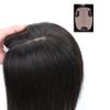 RemeeHi Clip in Silk Base Hair Topper Human Hair for Women Thin Clip on Top Hairpiece Small Toupee for Thinning Hair 8x14 Dark Brown 14 Inch view 1