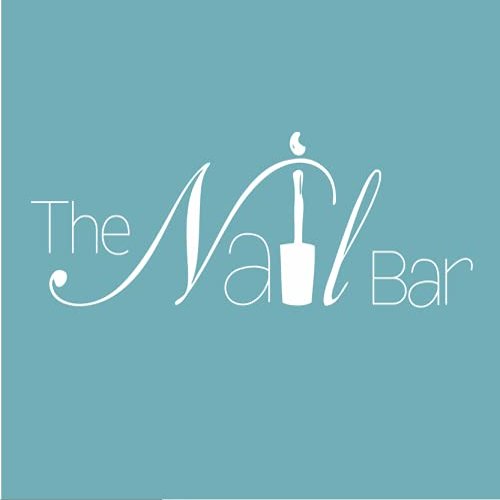 The Nail Bar Logo Vinyl Wall Sticker  Removable Manicure Design Decal for Nail Art Salon, Beauty Shop Window Decor, Home Nail Room Art (White, 57x22cm)