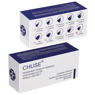 CHUSE 19U 50pcs 0.18mm Nano Mircoblading Needle Permanent Makeup Manual Eyebrow Tattoo Needle