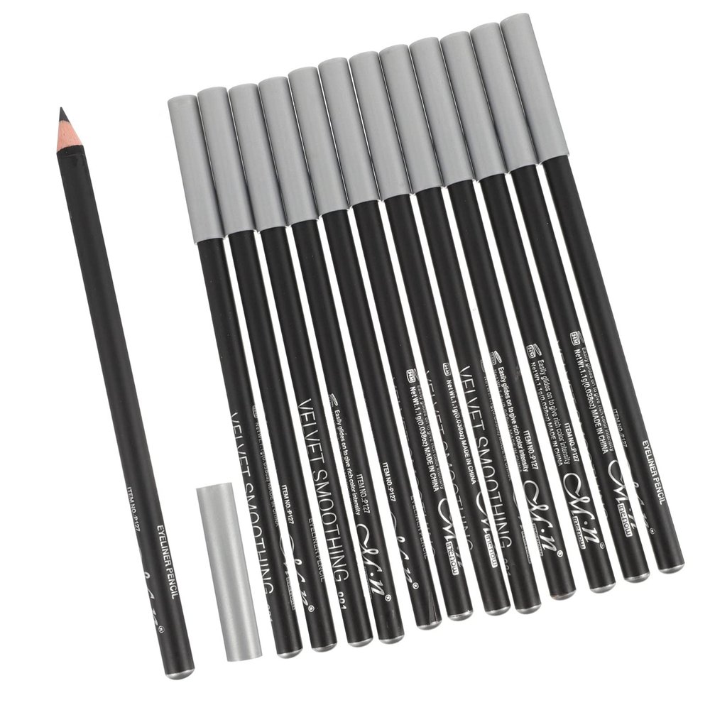 Beaupretty 12pcs Eyeliner Pencil Creative Black Makeup Tool for Precise Application Safe Skin-friendly Material for Everyday Beauty and