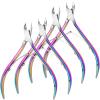 4 Packs Cuticle Nipper, Premium Stainless Steel Cuticle Trimmer for Manicure & Pedicure at Home/Spa/Salon [Rainbow Color] view 1