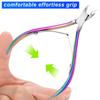 4 Packs Cuticle Nipper, Premium Stainless Steel Cuticle Trimmer for Manicure & Pedicure at Home/Spa/Salon [Rainbow Color] view 4