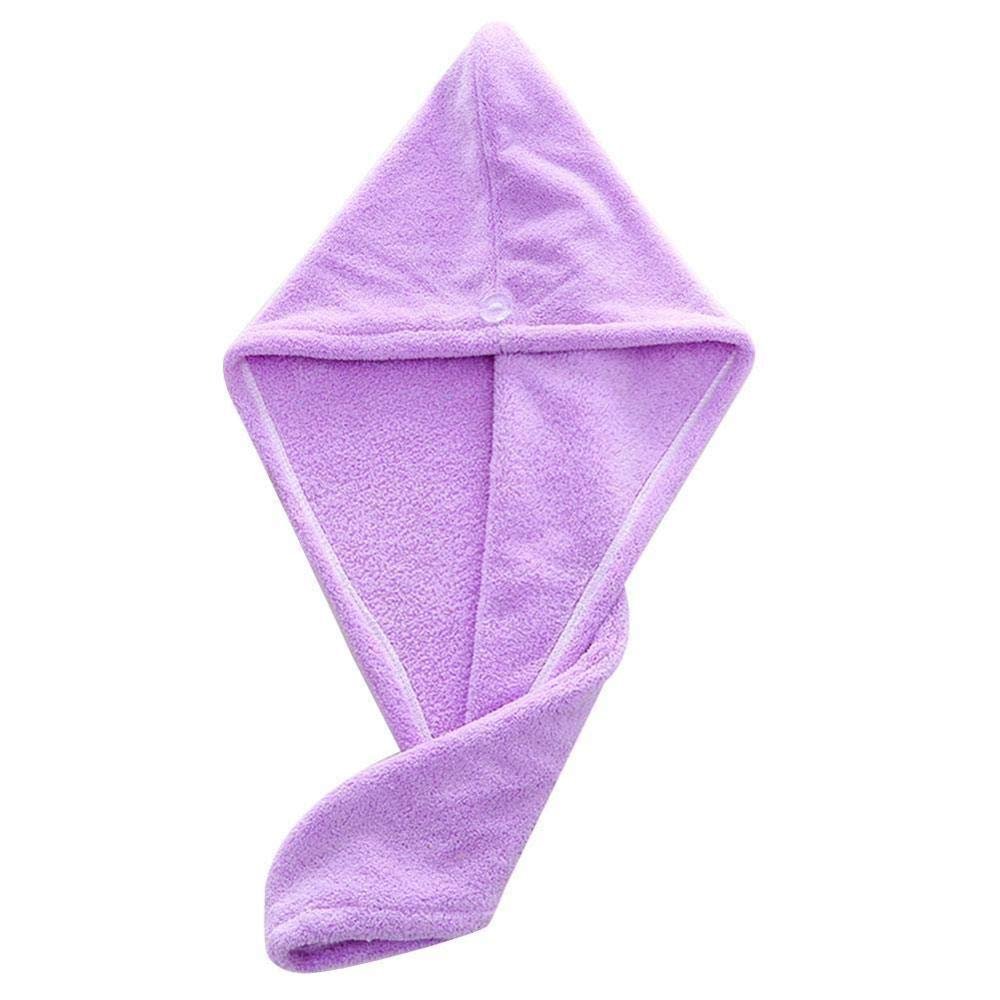 1PC microfiber hair quick-drying towel bath towel hat quick-hat headband dry quick-drying ladies household bath tool purple