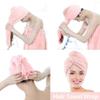 1PC microfiber hair quick-drying towel bath towel hat quick-drying cap turban dry quick-drying ladies household bath tools pink view 3