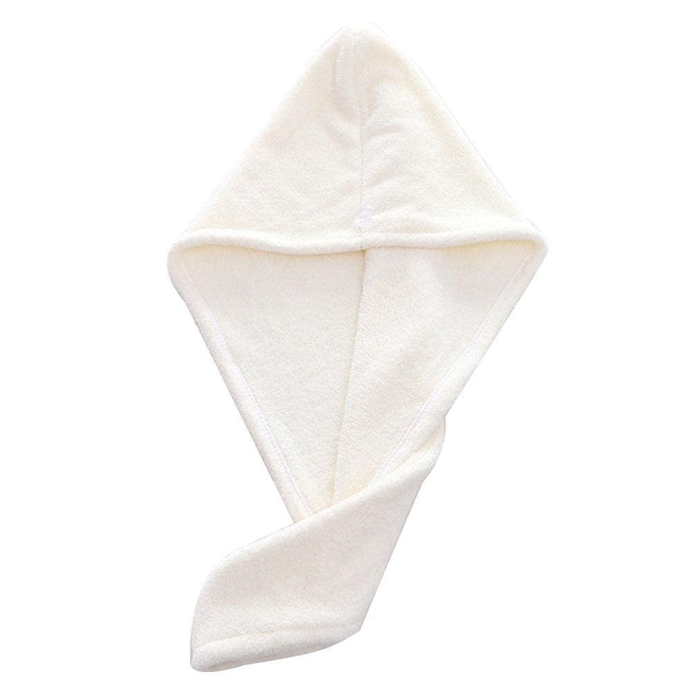 1PC microfiber hair quick-drying towel bath towel hat quick-hat headband dry quick-drying ladies household bath tool white