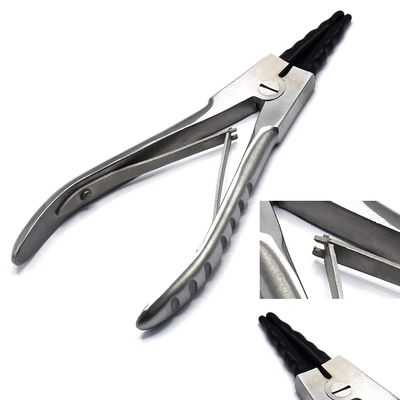 OdontoMed2011 Stainless Steel Ring Opening Pliers - Medium 6" Black Rubber Tips Stainless Steel Ring Opener Body Piercing Tools