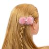 surell Mink Bling Barrette - Fuzzy Bow Shaped Hair Clip - Real Fur Hair Accessory for All Hair Types - Fashion Hair Pin Clasp with Gem - Pink view 3