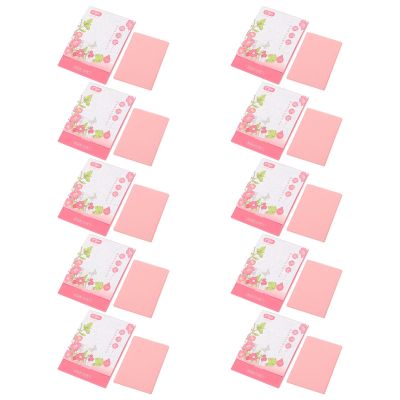 Lurrose 10 Boxes Oil Blotting Sheets Portable Oil Absorbing Paper Tissue for Facial Make Up Skin Care Supplies Pink