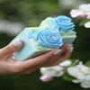 Artisan Silk Infused Soap - Sky Blue Rose - Luxury Soap - VEGAN, PALM OIL FREE, TOXINS FREE view 1