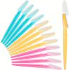 HFATMOS 12 Pcs Eyebrow Razor Multipurpose Exfoliating Dermaplaning Tool for Face, Facial and Eyebrow Shaper with Protective Cover for Women Men Use view 1