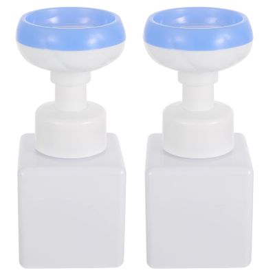 DOITOOL 2pcs Portable Flower Foaming Bottle Travel Mousse Press Bottle for Home Hotel Use for Shampoo Liquid Dispensing Refillable Design