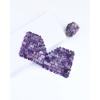 Amethyst Eye Mask for Fatigue Reduction Stress Relief 100% Amethyst Gemstone Cooling Eye Mask Lined w/Beads (Amethyst) view 3