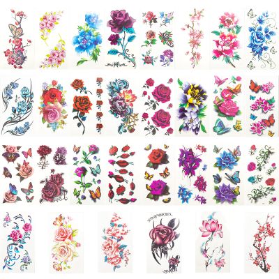 ELANE 30 Sheets Fake Tattoos for Girls,Art Temporary Tattoos for Women Sexy,Fake Tattoos Women