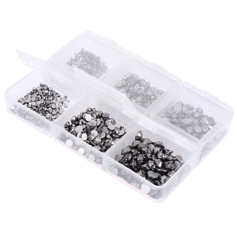 EXCEART Nail Rhinestone Flatback for Nail Art Decoration Includes - for Crafts Manicure Supplies