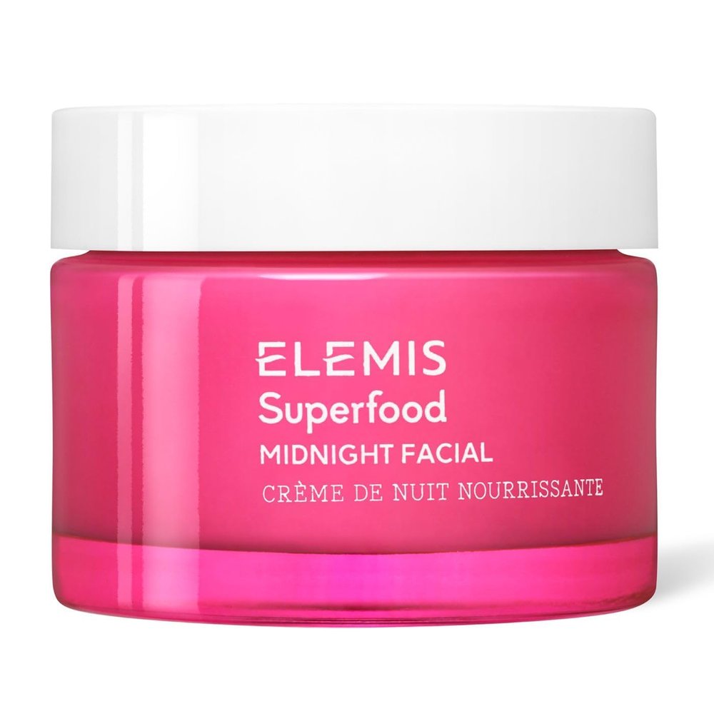 ELEMIS Superfood Midnight Facial - Lightweight Overnight Facial Cream, Prebiotic-Infused Hydrating Gel, Vitamin C Camu Camu Moisturizer, Omega Rich Night Cream - 50ml