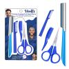 Mustache Scissors Grooming Kit Comb - Movember Travel Razor Mens Beard Trimmer Straight Edge Stainless Steel Shaping Tool For Men After Black Color Dye Goatee Shaper Clippers Balm Combs Wash Brush view 1