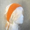 Adjustable Tie Back Headband COLOR CHOICES Had Knit Head Band Women Teen Girls Cotton (Orange Sparkle) view 2