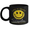 ZAPBEST Life is short smile when you have teeth - Funny Black Porcelain Coffee 11 oz view 1