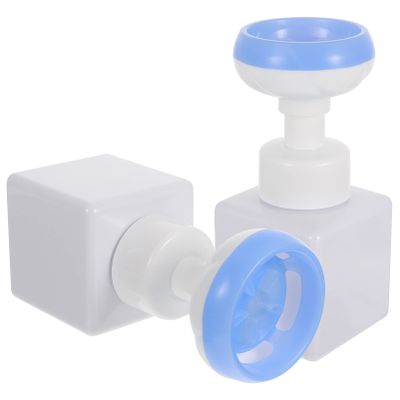 Cabilock 2pcs Fillable Foaming Bottles Flower Design Travel Mousse Press Dispenser for Shampoo Body Wash Toiletries Portable and Travel Bottles