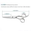 5.5" Barber Scissors Set Hair Scissors Professional Hair Cutting Shears Japan 440C Thinning Shears Convex 440C Blades Kinsaro view 2