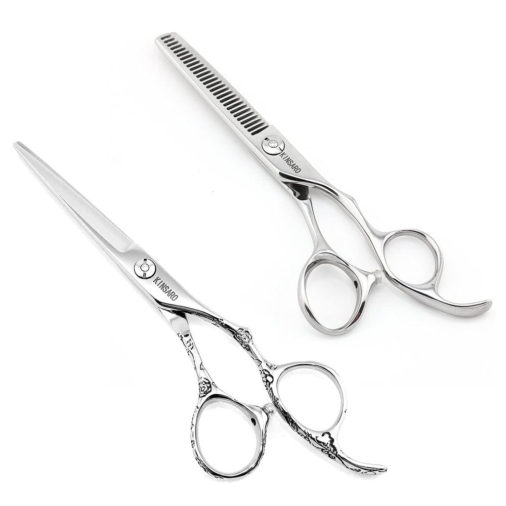 5.5 Inch Hair Scissors Set Hair Cutting Scissors and 5.5 Inch Hair Thinning Scissors Professional Barber Scissors Kinsaro