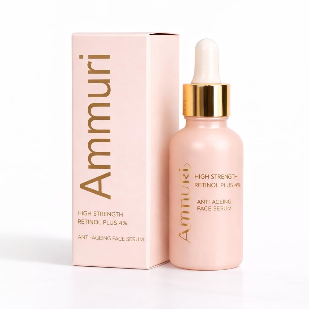 Ammuri (4% Retinol) Retinol Serum High Strength For Face Anti Aging Formula Face Serum For Women & Men Best For Skin care, Face Care, Acne Treatment, Dark Circles- 30ml