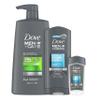 DOVE MEN + CARE Hair + Skin Care Regimen Personal Care for Men Clean Comfort + Fresh & Clean Body Wash, 2-in-1 Shampoo and Conditioner, and Antiperspirant Clinical Deodorant view 1