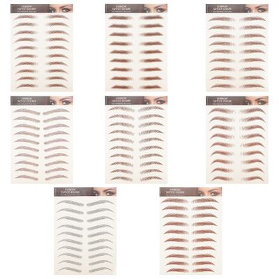 Beaupretty 8sheets Fake Eyebrow Stickers for Application Realistic Natural Look for Makeup and Beauty Bloggers for Sparse Missing Eyebrows