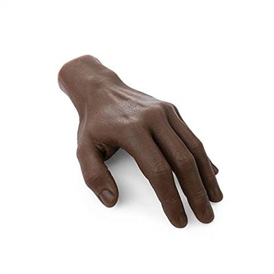 A Pound of Flesh Practice Tattoo Hand With Wrist Silicone Tattooing Fake Skin for Practice or Display Professional Quality, Right Hand Dark Brown Skintone